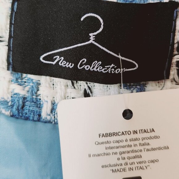 🍂 NEW Collection ITALY Italian Open Blazer Jacket Blue Black White Gold Blue M - Picture 6 of 14